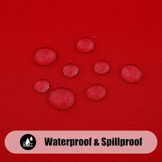 Smiry 2 Pack Rectangle Picnic Table Cloth, Waterproof Elastic Fitted Tablecloths, Washable Polyester Rectangular Patio Table Cover for Camping, Indoor and Outdoor (Red, 30"x48")