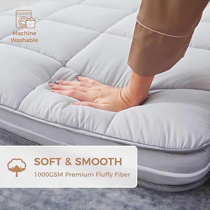 4Inch Cot Mattress Topper,Twin Gel Infused Memory Foam,Machine Washable Pillow Top Cover,Roll Up Floors Mat,Portable Folding Sleep Pad(75 X 38“)
