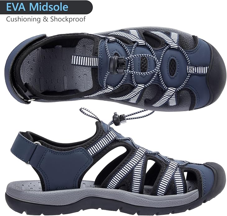 CAMELSPORTS Men's Hiking Sandals Closed Toe Outdoor Beach Sandal Waterproof Sport Fisherman Sandals Water Shoes