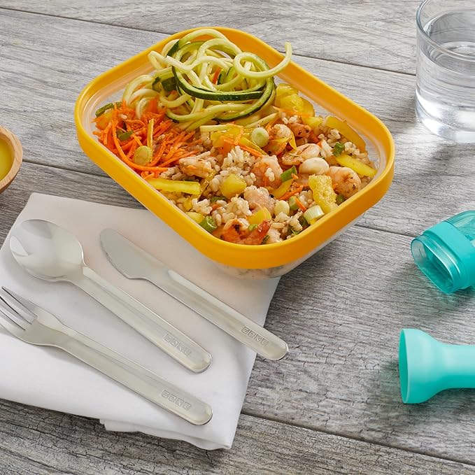 ZOKU Pocket Utensil Set, Teal - Stainless Steel Fork, Knife, and Spoon Nest in Case - Portable Design for Travel, School, Work, Picnics, Camping and Outdoor Home Use