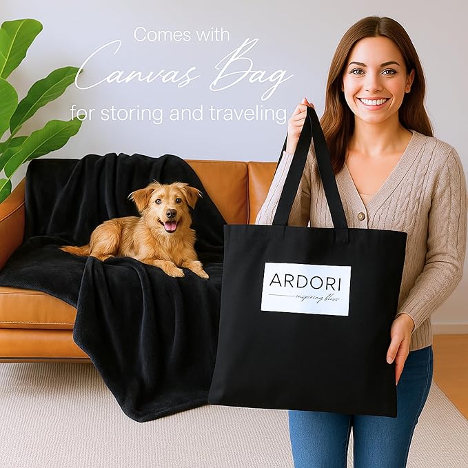 Waterproof Blanket King Size (Black & Gray, 82x82") Absorbent, Leakproof Fleece Protector for Bed, Couch - Water Proof and Stain Resistant, Plush Throw Blankets, Moisture Repellant Top Cover, Throws