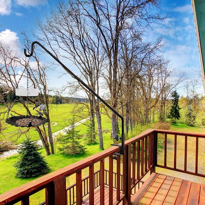 MIXXIDEA Heavy Duty Extensible Deck Hook - Adjustable for Hanging Bird Feeders, Plants, Wind Chimes, Lanterns