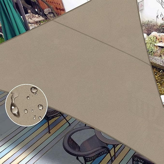 LOVE STORY Waterproof 16'x16'x16' Triangle Taupe Sun Shade Sail Cannoy UV Resistant for Outdoor Patio Garden Backyard(We Make Custom Size)