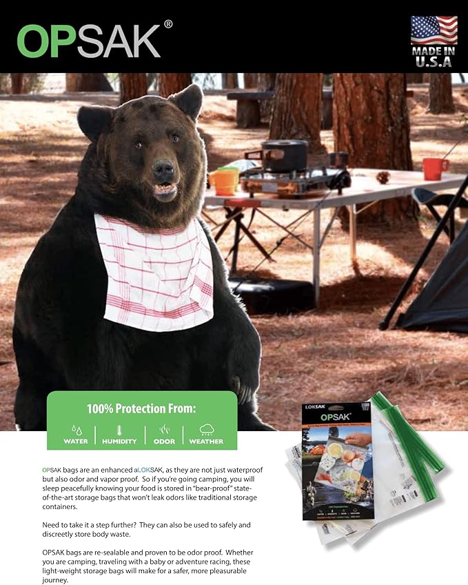 LOKSAK - OPSAK Odorproof Dry Bags for Backpacking, Hiking and Storage- Resealable Reusable and Recyclable Storage Bags (2 pack 28 in x 20 in)