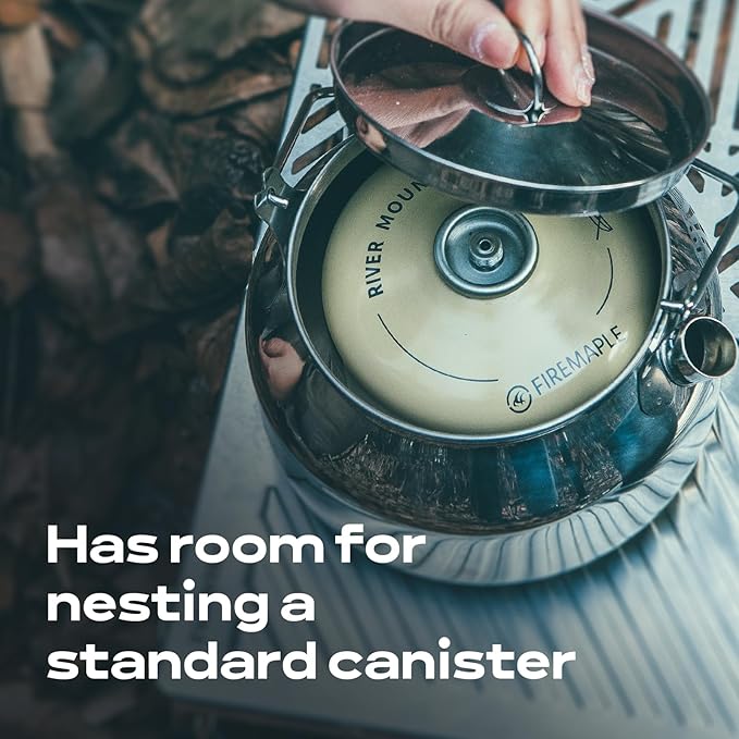 Fire-Maple Antarcti Portable 1.2 Liter Lightweight Stainless Steel Camping Kettle | Durable and Portable Camp Tea Pot | Ideal for Bushcraft and Outdoor Campfire Use