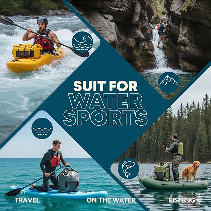 Earth Pak Waterproof Duffel Bag - Heavy Duty Motorcycle Dry Bag with Large Storage Space Perfect for Traveling, Camping, Kayaking, Fishing & Canoeing Bag 50L/70L/90L/120L Sizes