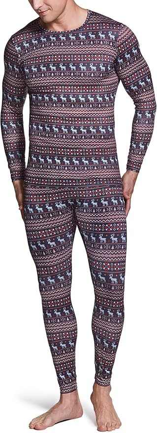 TSLA Men's Thermal Underwear Set, Microfiber Soft Fleece Lined Long Johns, Winter Warm Base Layer Top & Bottom