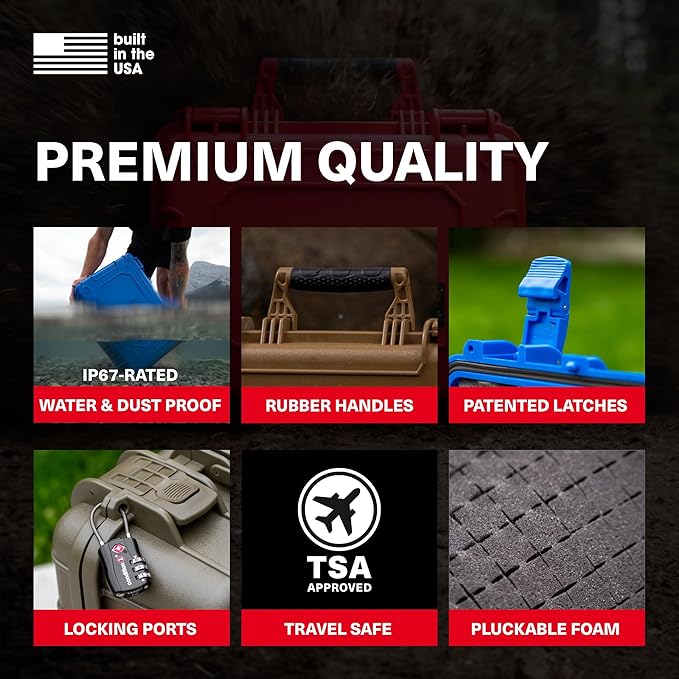 Condition 1 25" Large Waterproof Hard Case Model 839 with Foam, Portable Protective Storage Box for Travel, Hunting, Military, Tactical, Made in USA, 24.50"x 19.46"x8.41" Yellow