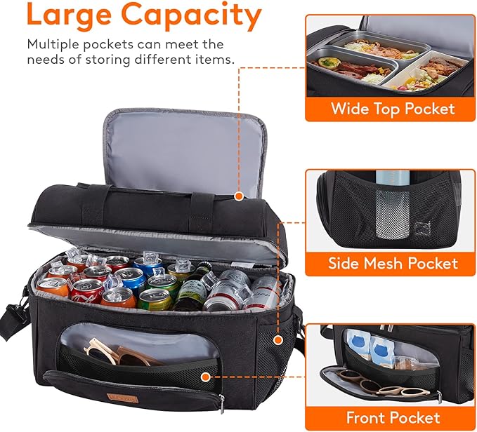 Lifewit Large Cooler Bag Insulated Lunch Bag Lightweight Portable Cool Bag Double Layer for Picnic, Beach, Work, Trip