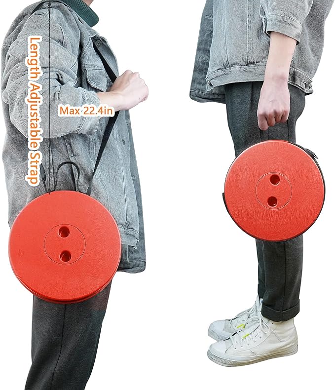 Boreeman Upgraded Folding Stool Lightweight Yet More Sturdy with Load Capacity 400lbs Portable Collapsible Stool for Camping Fishing Hiking BBQ (All Red)