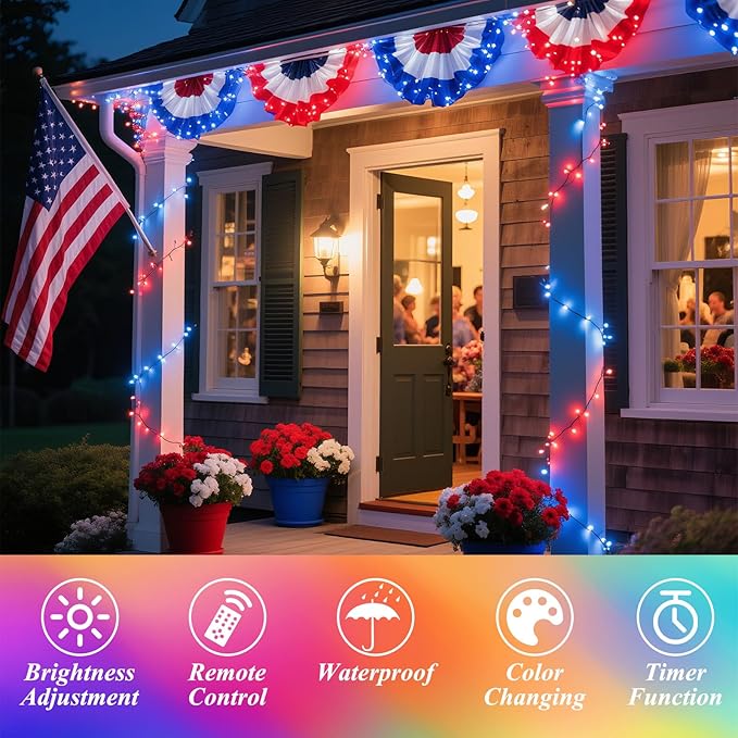 164FT Christmas Lights Outdoor, 35 Colors Changing 500 LED String Lights Green Wire Remote Timer, Waterproof Halloween Light for Indoor Outdoor Holiday Party Xmas Tree Wedding Decor