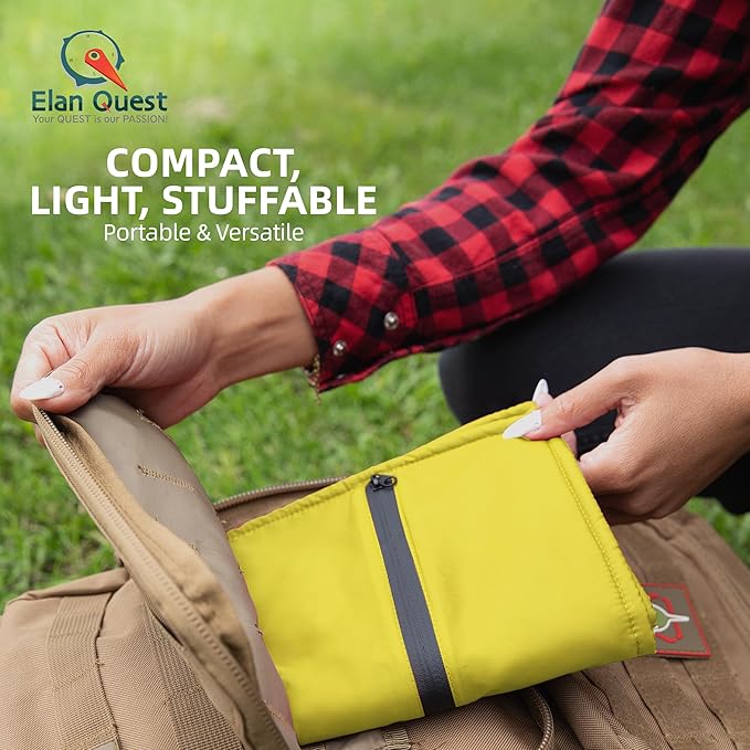 Stuffable Camping Pillow Stuff Sack (Small, Yellow, 2-Pack) - 10 x 14 - for Hiking, Backpacking and Travel Bring Your Own Stuffing