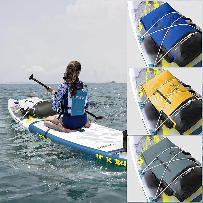 UPWELL 30L Waterproof Dry Bag Boating Backpack for Travel Hiking Camping Kayaking Hiking Swimming Floating Submersible Dry Bag yellow