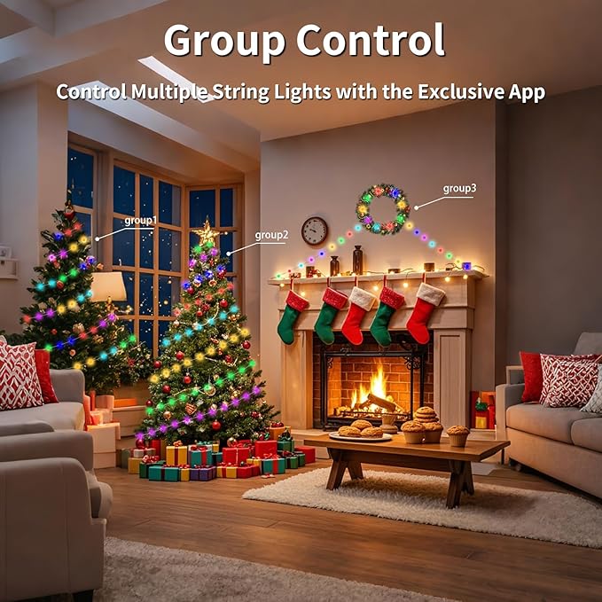 Globe String Lights 100 LED 33FT, Color Changing Fairy Light with Remote & APP Control, RGB Twinkle Lights Outdoor Waterproof USB Music Sync Timer DIY for Bedroom Indoor Garden Party Decorations