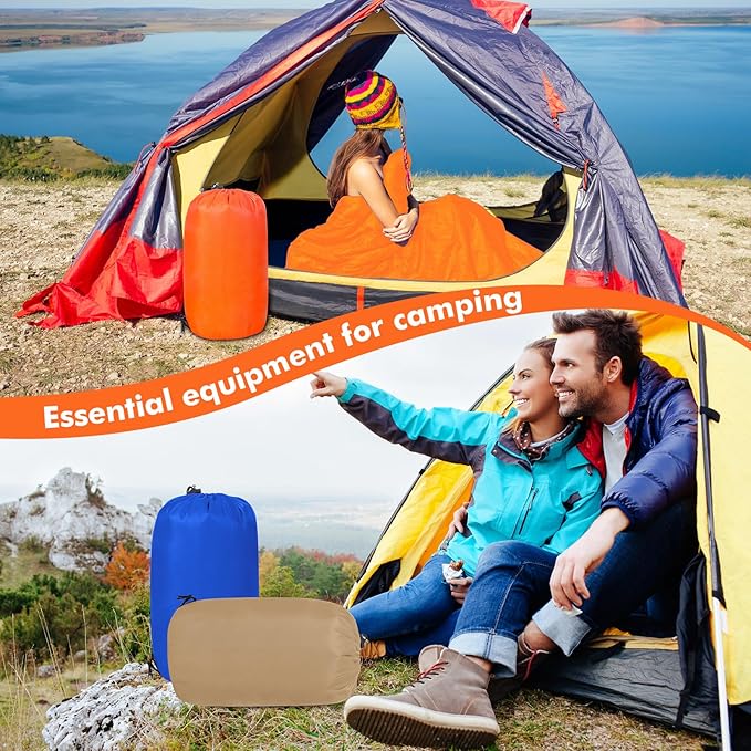 10 Pcs 0 Degree Camping Sleeping Bags Bulk for Adults Cold Weather Sleeping Bags 4 Season Warm Waterproof Lightweight with Compression Sack for Backpacking Hiking Travel Homeless