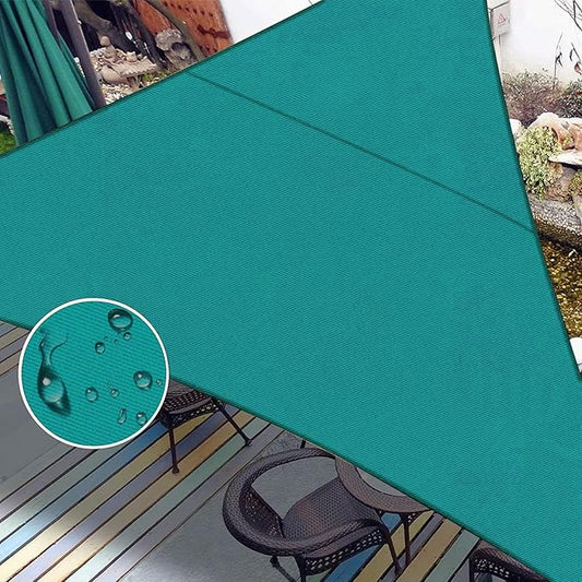 LOVE STORY Waterproof 12'x12'x12' Triangle Turquoise Blue Sun Shade Sail Cannoy UV Resistant for Outdoor Patio Garden Backyard (We Make Custom Size)