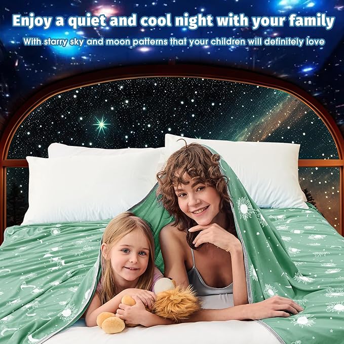 inhand Cooling Blanket Twin Size (60"x80") - Cooled Blankets for Hot Sleepers Lightweight Breathable Summer Blanket for Sleeping Night Sweats to Keep Cool in The Heat -Fruit Green