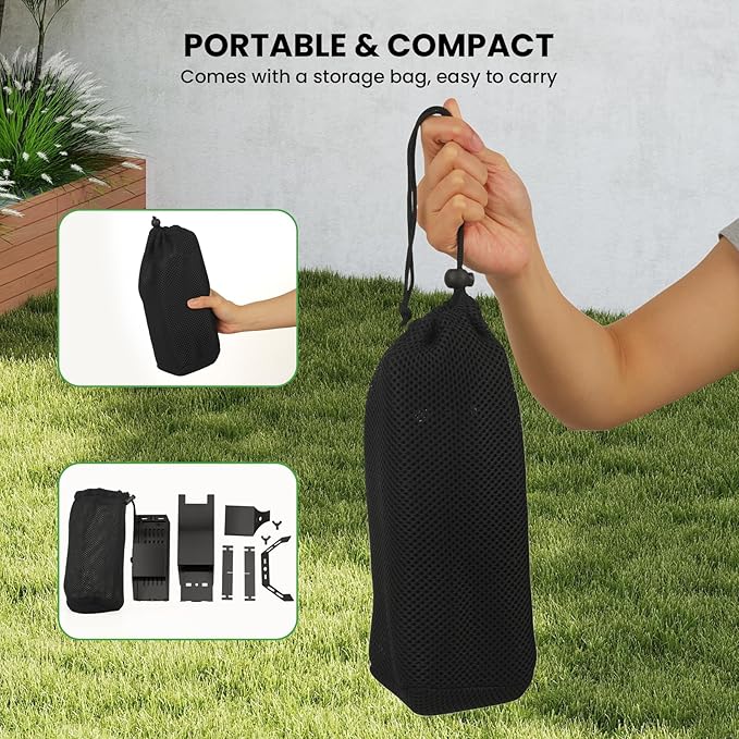 Portable Rocket Stove Camping Stove - GEEKHOM Mini Stainless Steel Folding Wood Burning Stove w/Storage Bag & Gloves, High-Efficiency for Camping, Hunting, Fishing, Picnic, BBQ