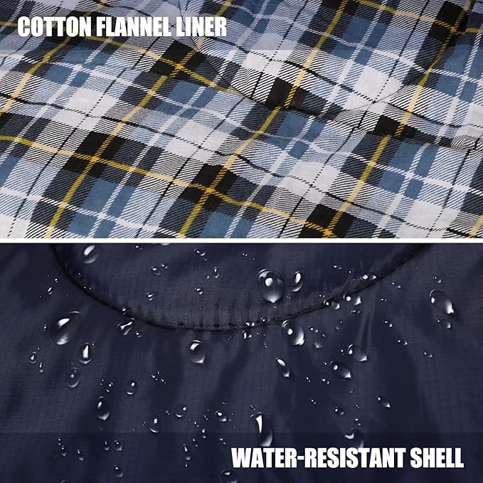 REDCAMP Cotton Flannel Sleeping Bag for Camping Backpacking, Adults Cold Weather Envelope Sleeping Bags with 2/3/4/6lbs Filling