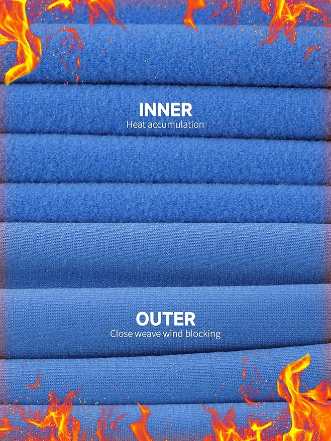 VZV Thermal Underwear for Men Fleece Lined Long Johns for Mens Thermals Top and Bottom Set Soft Base Layer for Winter