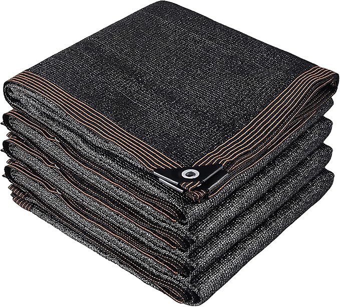 winemana 70% Black Shade Cloth, 12 x 12 FT Durable Mesh Tarp with Grommets, Resistant Garden Sun Shade Netting with Taped Edge for Plant Cover, Greenhouse, Patio, Tomatoes, Chicken Coop, Barn Kennel