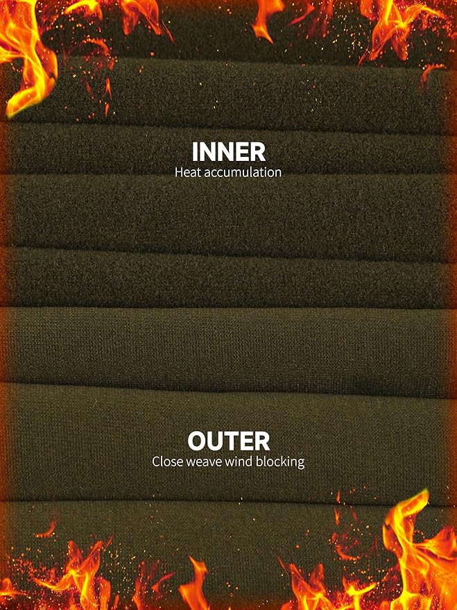 VZV Thermal Underwear for Men Fleece Lined Long Johns for Mens Thermals Top and Bottom Set Soft Base Layer for Winter