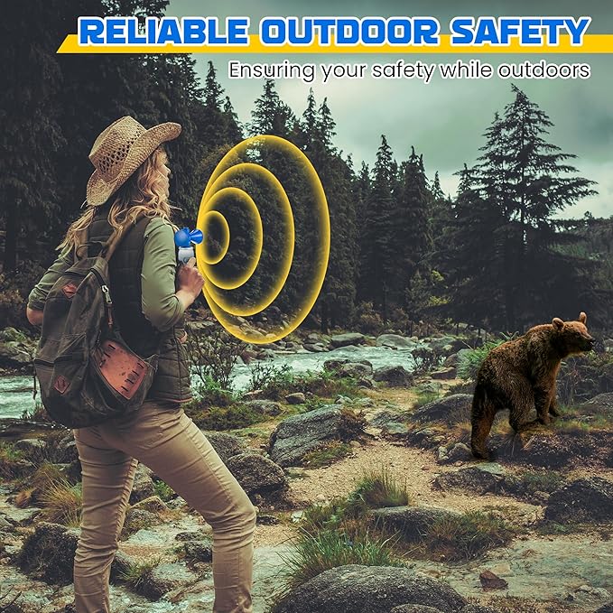 1.4oz Bear Horn Self Defense, Loud Air Horn for Wild Animals, 120dB Heard up to 1/2 Mile Away, Ideal for Hiking
