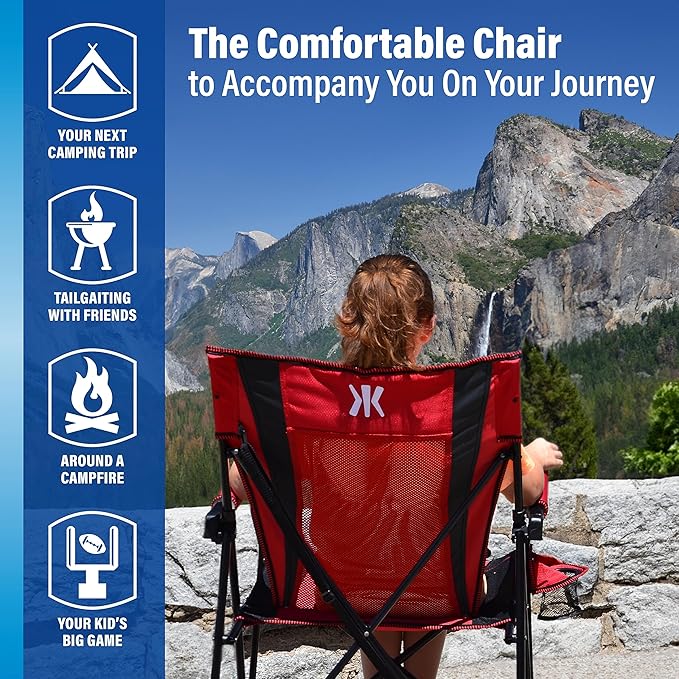 Kijaro Dual Lock Portable Camping Chairs - Enjoy the Outdoors with a Versatile Folding Chair, Sports Chair, Outdoor Chair & Lawn Chair - Dual Lock Feature Locks Position – Kawachi Purple