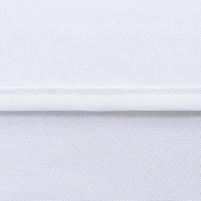 LUSHVIDA Round Outdoor Tablecloth with Umbrella Hole and Zipper, 90 Inch White, Washable Waterproof Table Cloth Spill Proof Wrinkle Free Table Cover for Patio Spring Summer Picnic BBQS