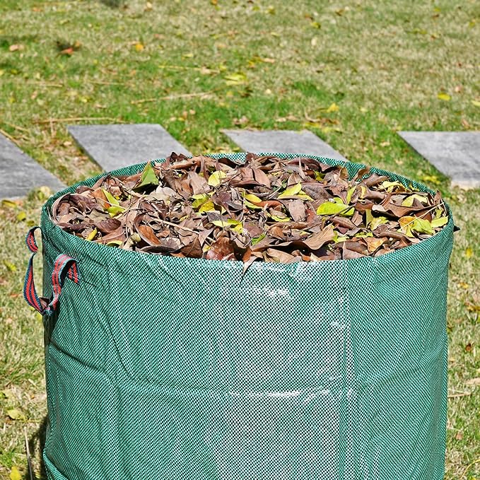 CAMPFIRE 3 Pack 72gallon Garden Waste Bags (H30, D26 Inches) With Handles, Heavy Duty Leaf Bags, Reusable Lawn Garden Bags And Yard Waste Bags, Suitable For Leaf Collectors