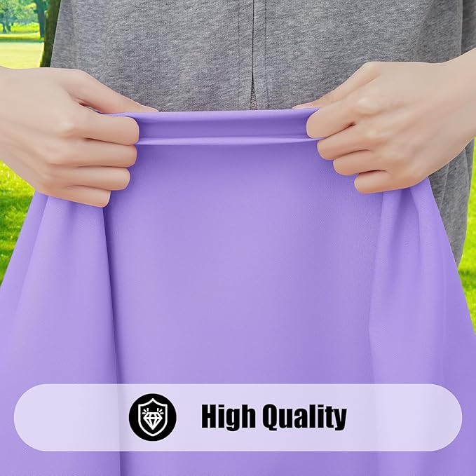 Smiry 2 Pack Rectangle Picnic Table Cloth, Waterproof Elastic Fitted Tablecloths, Washable Polyester Rectangular Patio Table Cover for Camping, Indoor and Outdoor (Lavender, 30"x48")