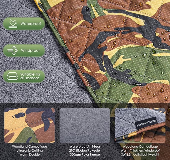 Warm Blanket with Fleece Lining,Large Stadium Blanket,Waterproof,Thermal,Sleeping Gear for Camping,Emergency,Space,Car Blanket,Airplane,Hiking,Picnic.