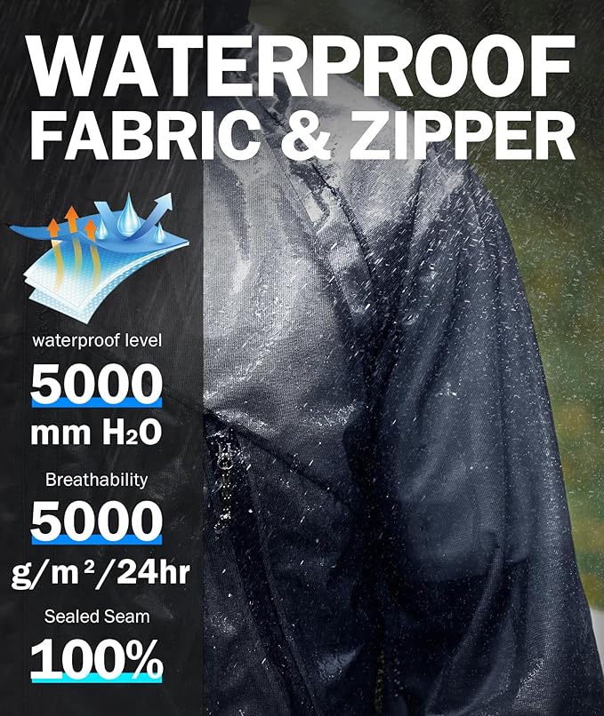 SWISSWELL Mens Lightweight Rain Jackets Raincoat with Hood Waterproof Windbreaker Jackets for Cycling Golf Fishing Running