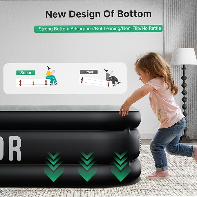 Air Mattress Queen with Built-in Pump 18", Comfortable Self-Inflating Air Mattress with High-Speed Pump, Durable Blow Up Mattress Queen with Storage Bag for Guests, Camping, Travel