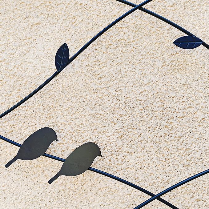 Metal Garden Trellis Rustproof Trellis for Climbing Plants Outdoor Flower Support Bird Deco (Black-4 Pack, 86.7"x19.7")