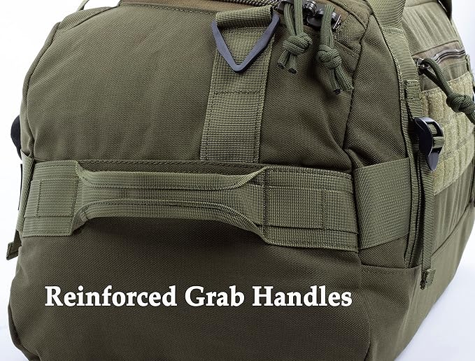 Tactical Duffle Bag MOLLE Gear Bag Carry on Travel Duffel Bag. Ideal for Hunting, Shooting Range, Law Enforcement, Camping, Travel. 35L