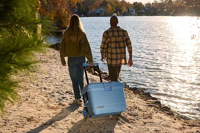 Coleman Pro Heavy-Duty 55qt Wheeled Ultra-Light Premium Hard Cooler, Extra-Thick Insulation Keeps Ice up to 5 Days, 92-Can Capacity, Heavy-Duty Wheels