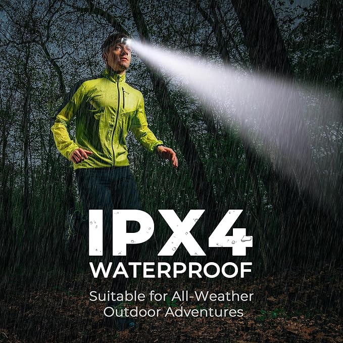 Rechargeable Headlamp Flashlight,12000 Lumens Super Bright LED Head Torches,Sensor Control, 6 Light Settings, IPX5 Waterproof & Lightweight, Ideal for Camping, Running & Hiking Outdoor (2, black)