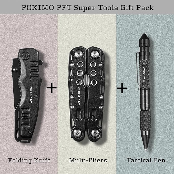 Multitool Gifts for Father, Dad Gift Set with 14 in 1 Multi-tool Pliers, Pocket Knife & Tactical Pen | Premium EDC Survival Kit for Camping, Car Emergency | Unique Practical Gift for Father Dad Him