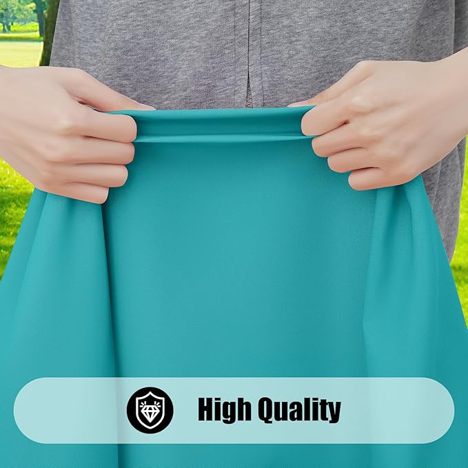 Smiry 2 Pack Rectangle Picnic Table Cloth, Waterproof Elastic Fitted Tablecloths, Washable Polyester Rectangular Patio Table Cover for Camping, Indoor and Outdoor (Turquoise, 30"x96")