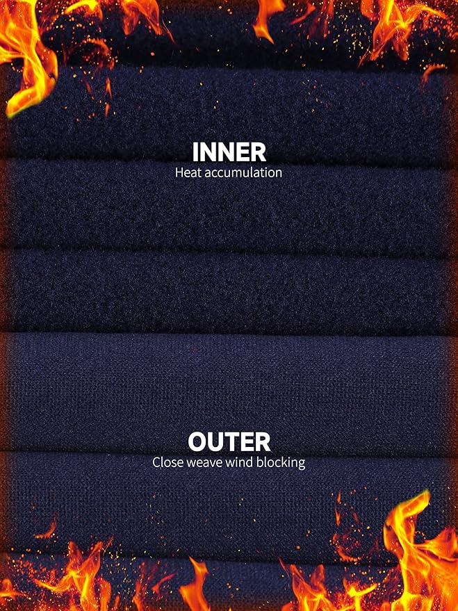 VZV Thermal Underwear for Men Fleece Lined Long Johns for Mens Thermals Top and Bottom Set Soft Base Layer for Winter