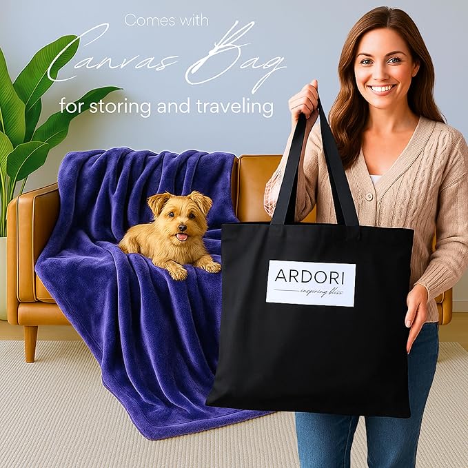 Waterproof Blanket King Size (Indigo, 82x82") Absorbent, Leakproof Fleece Protector for Bed, Couch - Water Proof and Stain Resistant, Plush Throw Blankets, Moisture Repellant Top Cover, Sherpa Throws