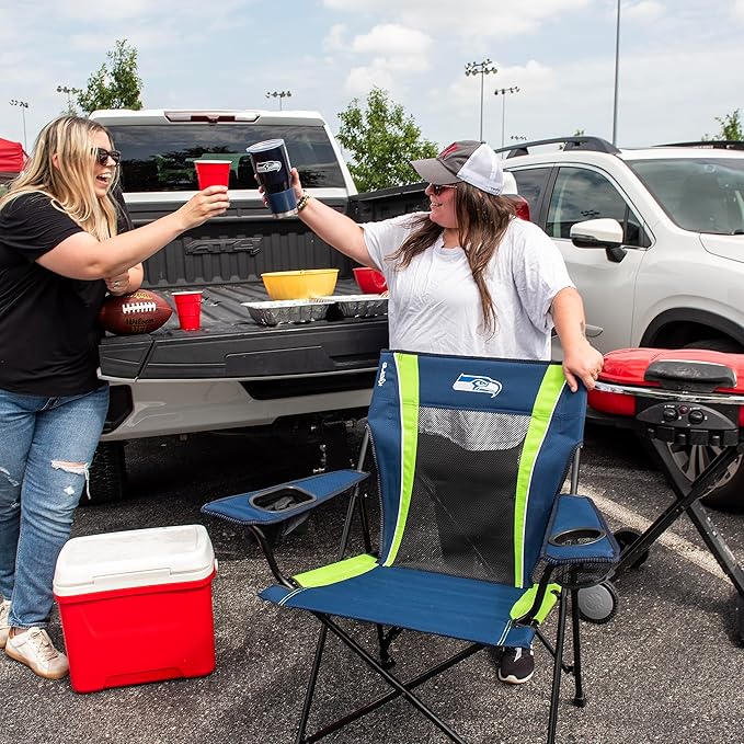 Kijaro Sports Fan Folding Chair, 26" L x 35.5" W x 37" H, Seattle Seahawks