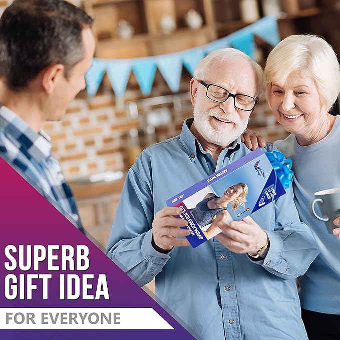 Reusable Ice Pack for Injuries with Wrap by Kinetic Labs - Hot and Cold Pack for Injuries with Strap - Ice Wrap for Hip Back Shoulder Neck Head Knee Surgery (Large)