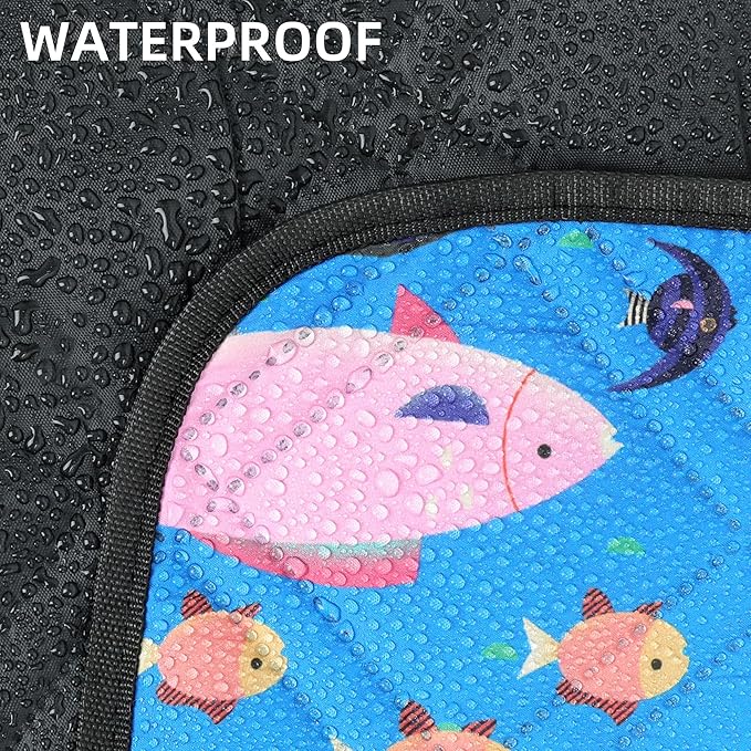 Outdoor Picnic Blanket Blue Ocean 60"x80" Sandproof Beach Blanket Waterproof Picnic Blankets Foldable for Caming, Beach, Outdoor Activities.