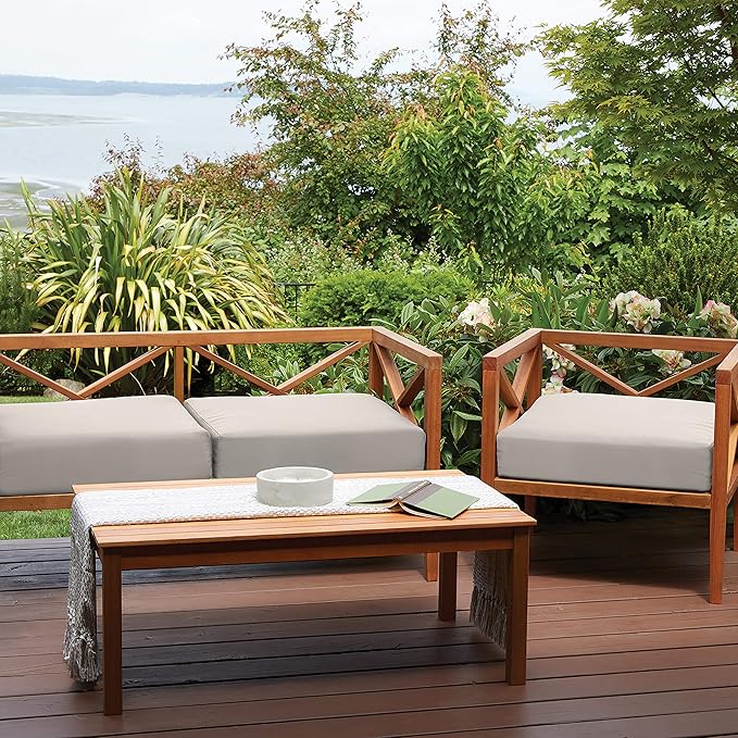 Classic Accessories 62-009-MUSHRM-EC Ravenna Seat Cushion, 21x19x5 Inch (Pack of 1), Mushroom, Chair Seat Cushion