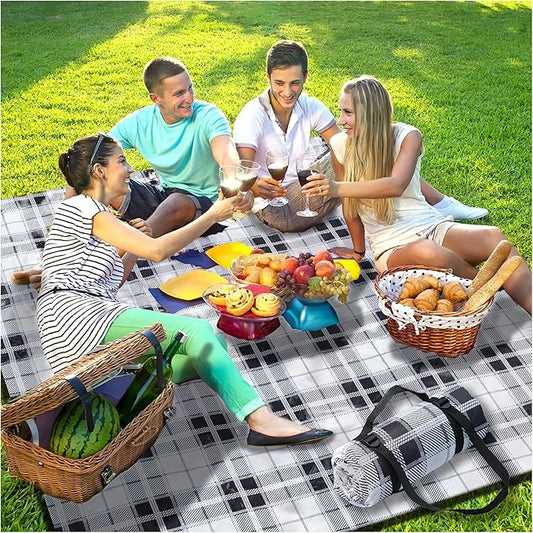 Extra Large Picnic Blankets Portable 80x80 Oversized Waterproof Sandproof Outdoor Beach Blanket Camping Grass Mat XXL Tent Music Festival Essential Road Trip Car Rv Accessories Pet Garden Must Have