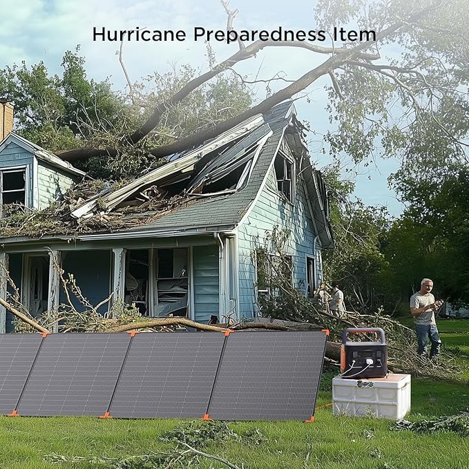 N-Type 16BB 450W Portable Solar Panel,RV Essentials,38V Foldable Solar Charger for Power Station, 25% High Efficiency IP68 Waterproof 4 Reinforced Kickstands for Camping RV Hurricane