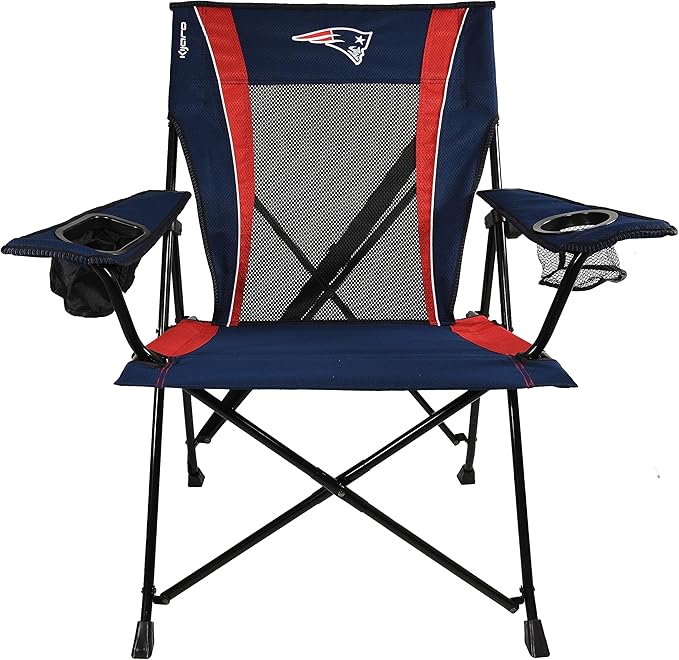 Kijaro Dual Lock Pro NFL Sports Fan Folding Chair, 26" L x 35.5" W x 37" H, New England Patriots
