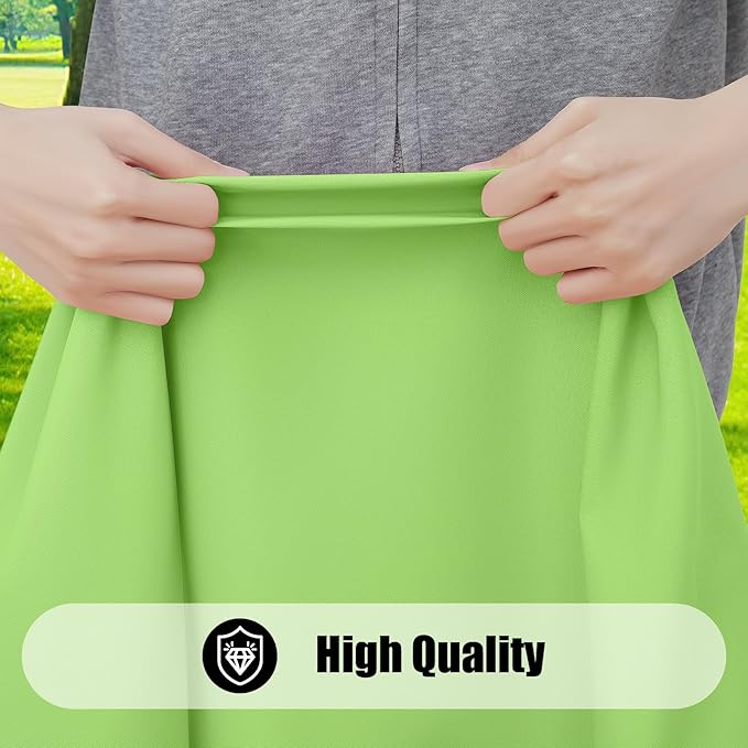 Smiry 2 Pack Rectangle Picnic Table Cloth, Waterproof Elastic Fitted Tablecloths, Washable Polyester Rectangular Patio Table Cover for Camping, Indoor and Outdoor (Lime Green, 30"x72")